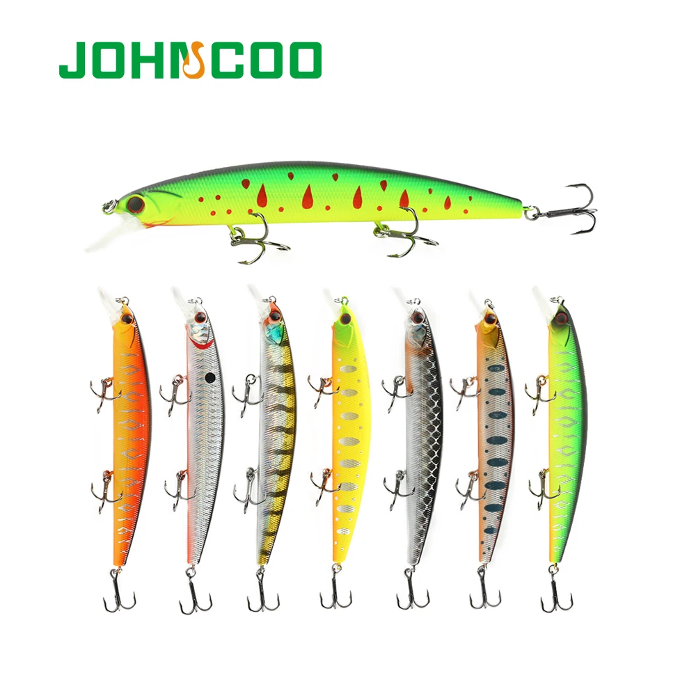 

JOHNCOO 1PS 130mm 20g Hard Fishing Lure Minnow Bait Artificial Bait Lure Swimbait Wobblers with 3 High Quality Hooks