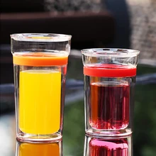 ZGJGZ Samadoyo двухслойная анти-ожога стеклянная чашка для кофе чай горячей воды чашки 300 мл высокое боросиликатное стекло посуда для напитков с крышкой