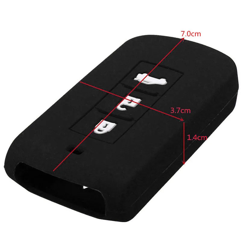 Black 3B Silicone Key Fob Case Cover For Mitsu-bishi Lancer Outlander Pajero