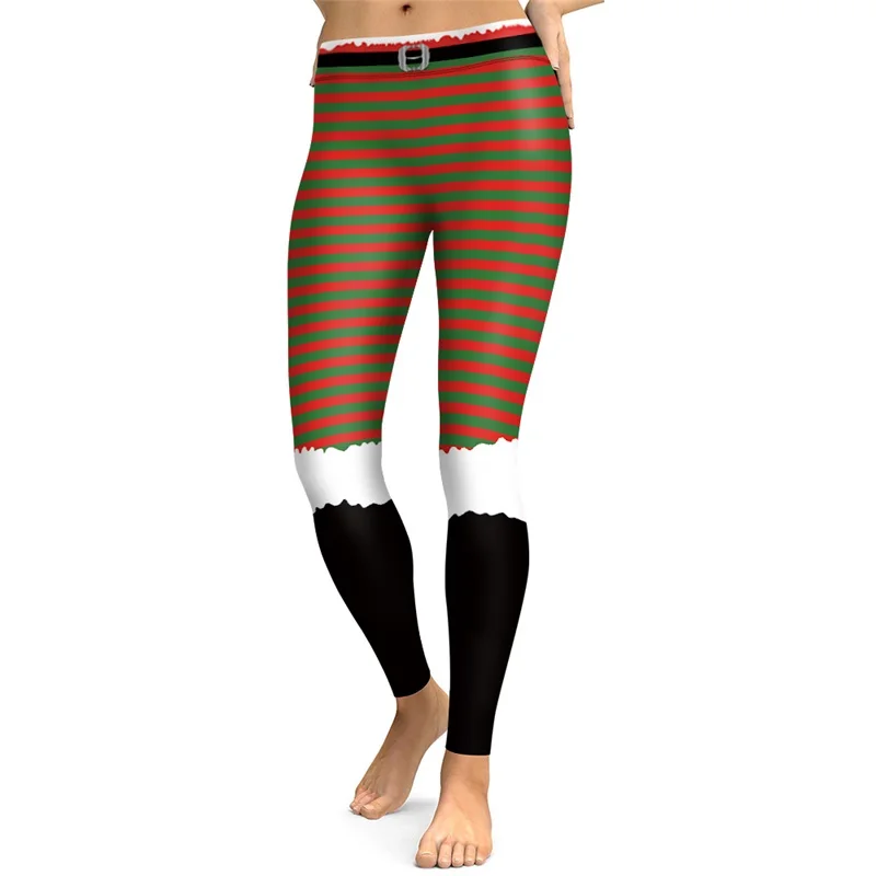 Женские рождественские леггинсы с принтом, поддельные сетчатые леггинсы для косплея, облегающие дизайнерские женские штаны для тренировок, Стрейчевые штаны - Color: YJK10179