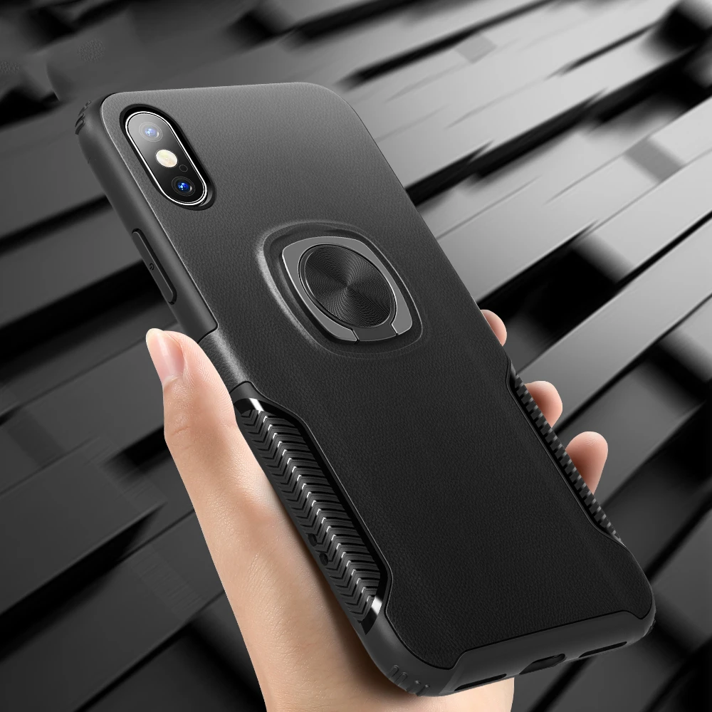 

UBERAY Finger Ring Case for iPhone X XS MAX XR Shockproof Holder Phone Case for iPhone 7 8 6 6s plus Luxury Back Cover XS MAX