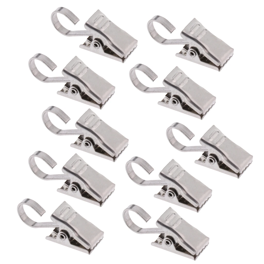30Pcs Heavy Duty Curtain Drapery Clips with Hook Spring Clamps Hanging Clips Carrier Silver 35mm