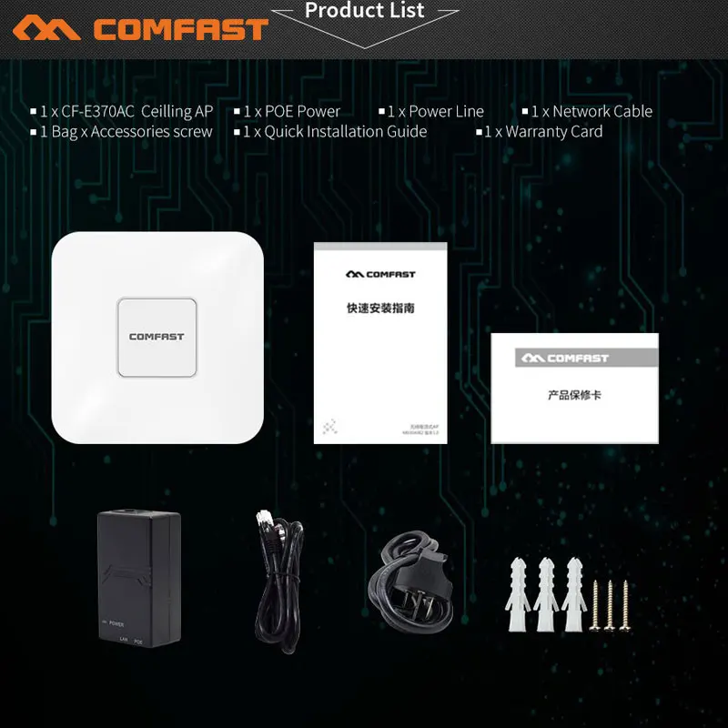 

5PCS 1200Mbps gigabit Wireless ceiling AP 802.11ac Qualcomm Indoor AP wifi Signal Amplifier openwrt DDWRT 48V POE antenna router