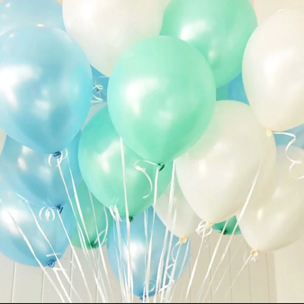 100 шт 10 дюймов жемчуг синий латекс воздушный шар надувные свадебные шарики, День подарков будущей матери День Рождения декоративные шары