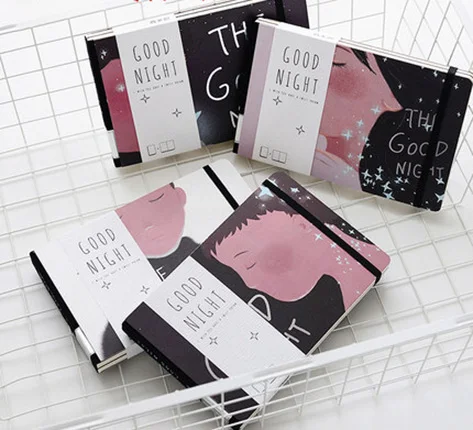 

Korean Kawaii hardcover office school Notebook Blank bandage planner organizer stationery Cute Graffiti Hand Painting A5 Bujo