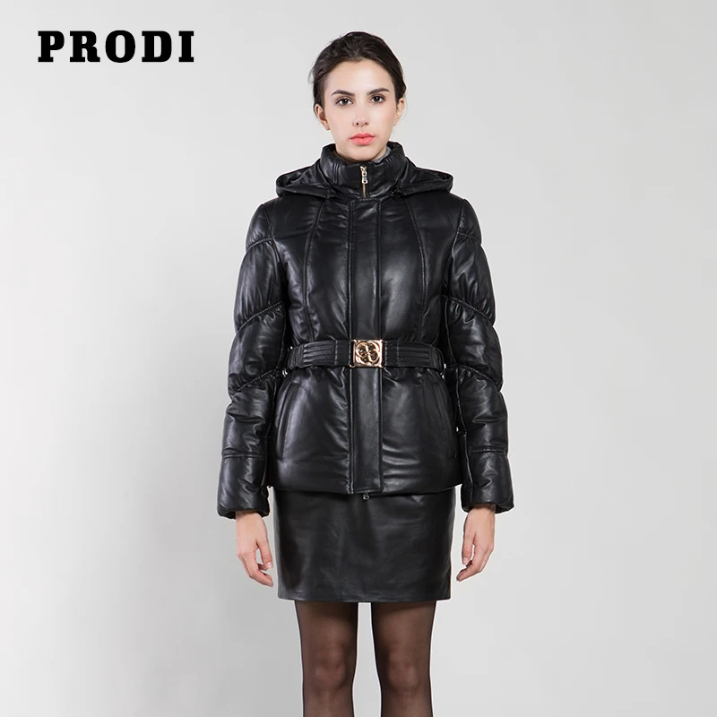 PRODI 2017 winter women genuine leather down jacket short coat women