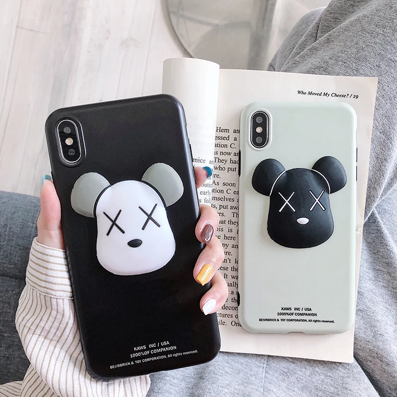 

Violent bear Mobile phone case Cartoon Silicon Phone Case For iPhone 6 6s 7 7s Plus X Cute Bear Soft Cover For iPhone protection