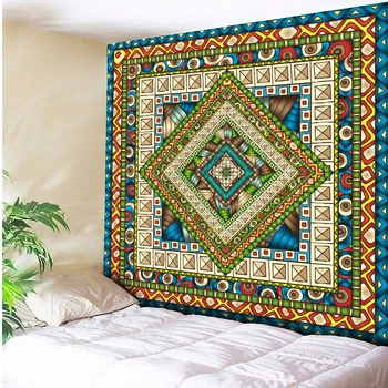 

Seamless Geometric Printed Psychedelic Wall Hanging Indian Tapestry Bohemian Beach Towel Thin Blanket Yoga Shawl Mat 150x200cm