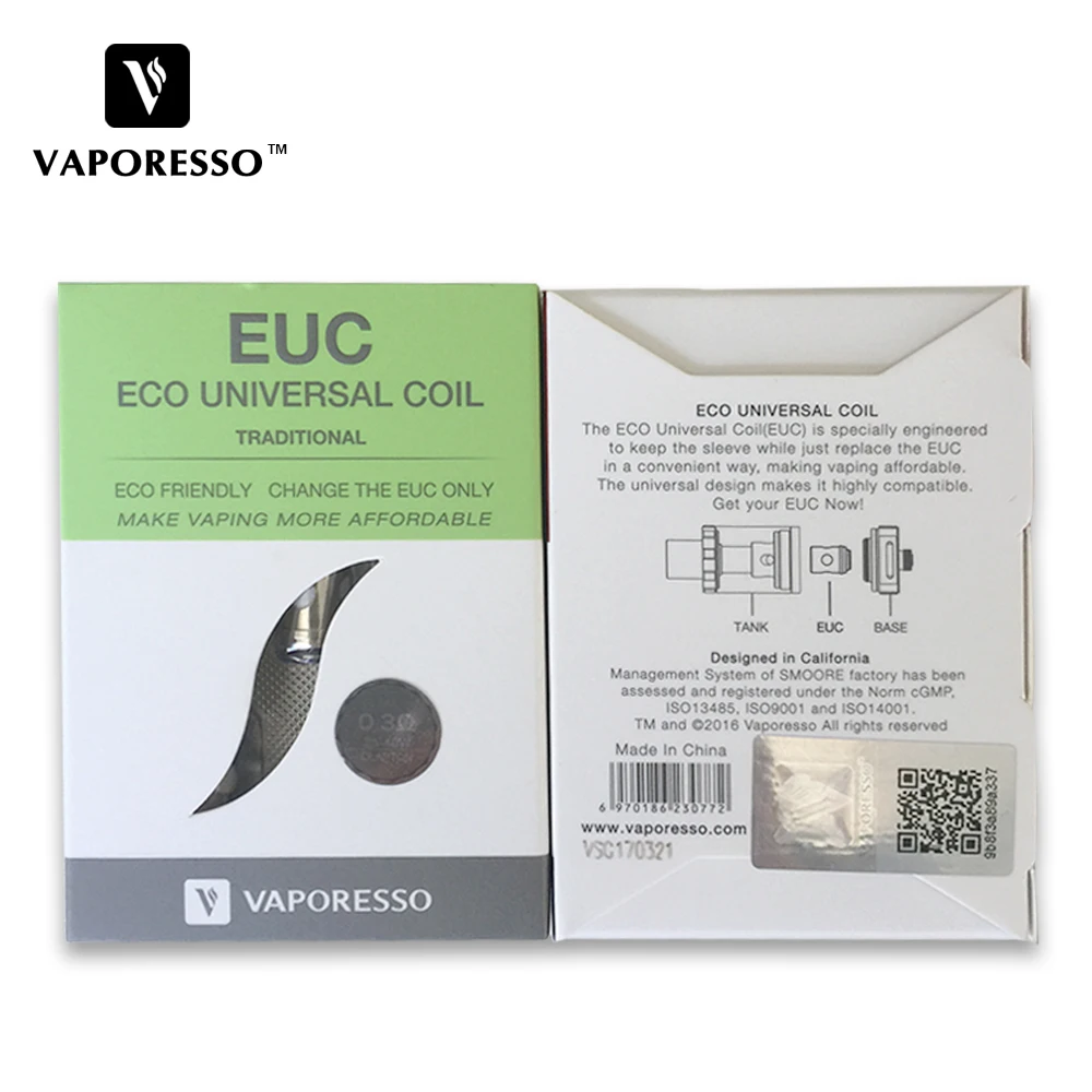 Испаритель керамический Катушка EUC 0.3ohm 0.5ohm против традиционной катушки EUC 0.4ohm Для Таро Nano/Veco One/VECO Plus Tank/Estoc Tank Mega