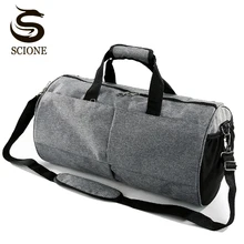 2018Чёрные/серые сумки цилиндрической формы Дорожные сумки для мужчин/ женщи путешествий Вещевые сумки Чемодан