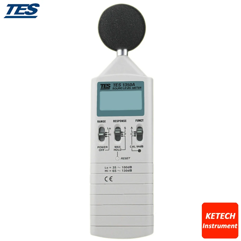 Портативный цифровой измеритель уровня звука от 35 до 130 дБ TES1350A