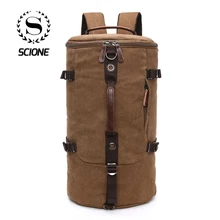 Scione, мужской рюкзак для путешествий, сумка, большая емкость, цилиндрическая сумка, брезентовый вещевой рюкзак, чемодан, рулетка, дорожная сумка