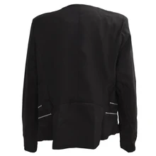 BFYL Vintage Women Basic Slim Suit Foldable Blazer Slim Fit Jacket Cardigan Outwear Black M
