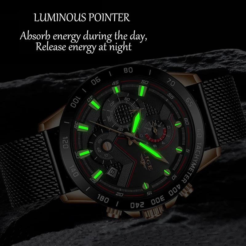 Men Watches LIGE Top Brand Luxury Chronograph Sports Quartz Watch Men Casual Full Steel Waterproof WristWatch Relogio Masculino