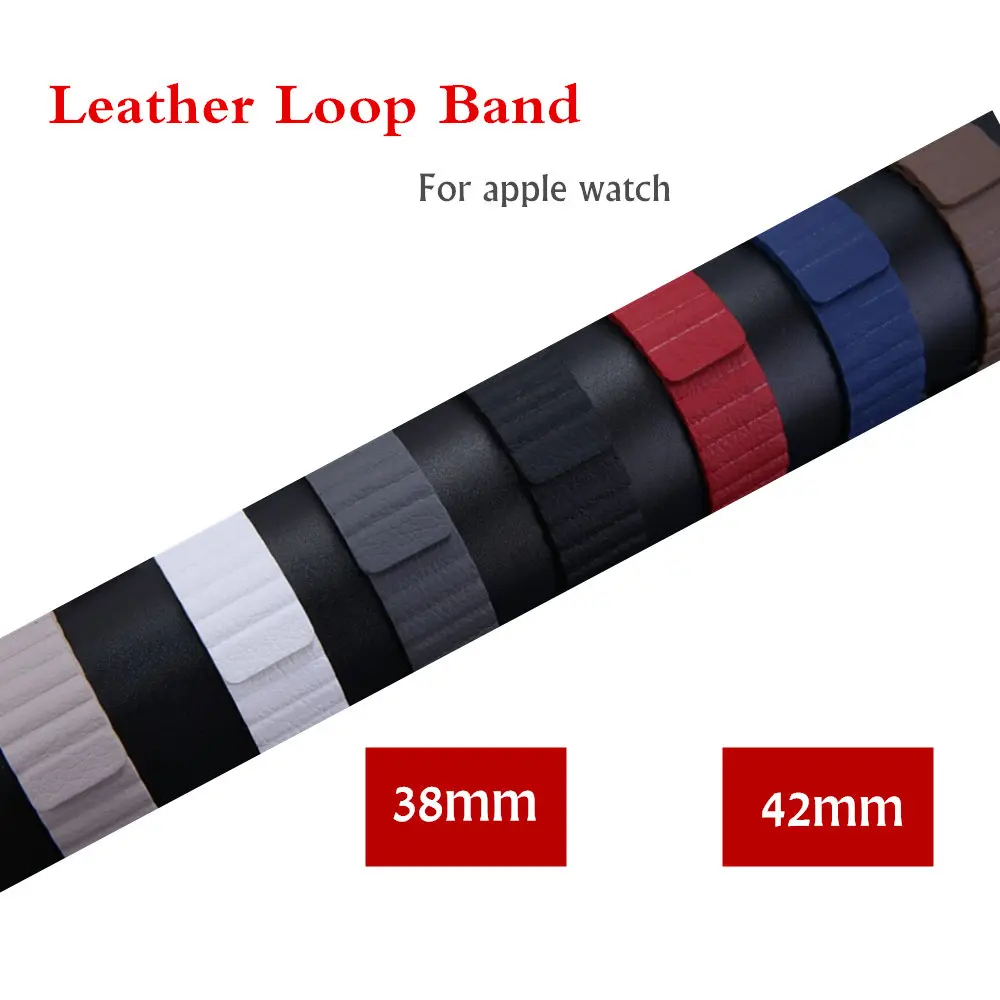 Кожаный ремешок для Apple watch band 42 мм/38 мм iWatch 4 44 40 магнитный браслет 3 2 1|leather loop|leather