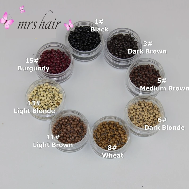 Silicone Nano Beads Nano Rings Hair Extension Kits 500pcs/bottle