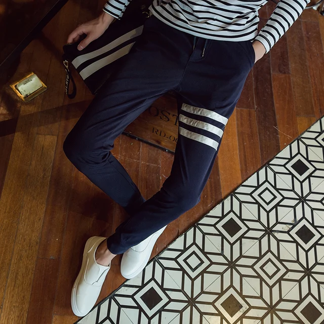 2018 summer Korean Slim briefs men’s fashion movement Collocation Harlan pants young three thin section men