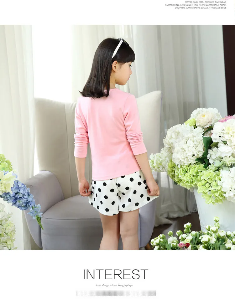 Детская одежда Обувь для девочек весна футболка с длинными рукавами Детская одежда Луки Белый Розовый Черный