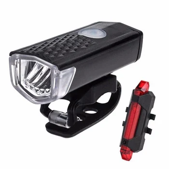 

Rechargeable Cycle Bicycle Bike Head Front Light Rear Tail LED Lamp Set USB Rear Tail Safety Warning Light Waterproof Hot Sale