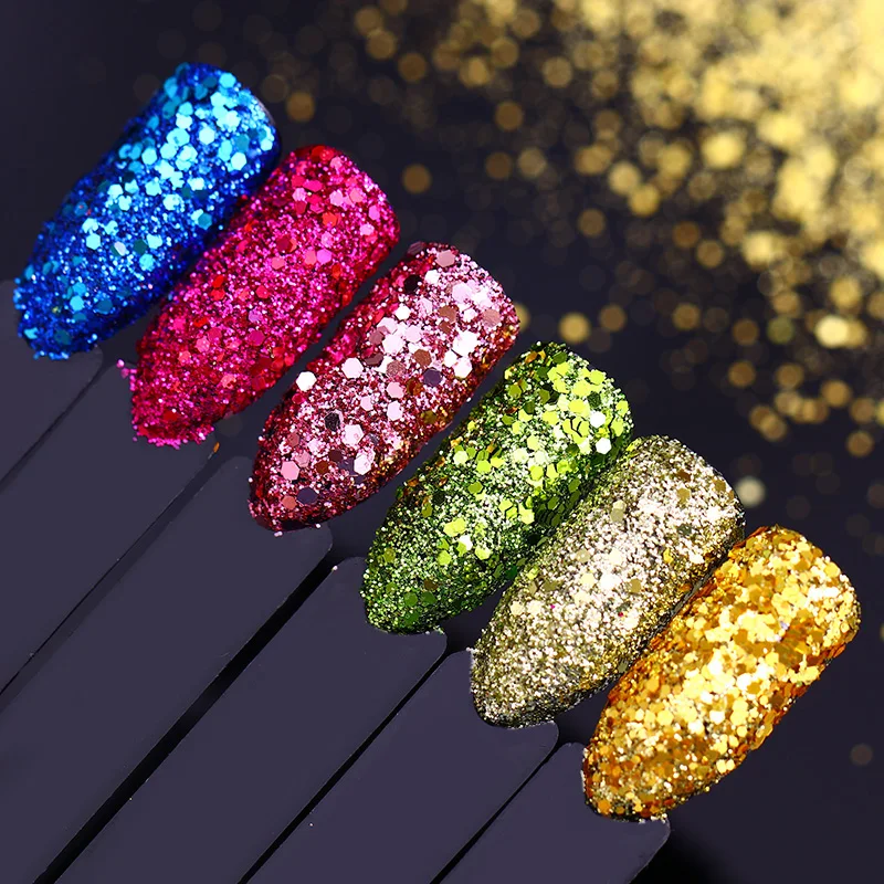 

Nail Mixed Glitter Sequins Hexagon Iridescent Flakies Paillette Manicure Nail Art Decoration