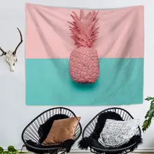 Pink Ananas Printed Patchword Color Tapestry 1pcs Soft Polyester Wall Hanging Tapestry High Definition Multifunction Topestry