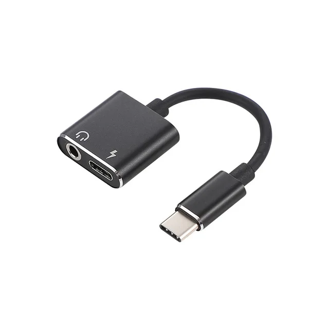 Black Olhveitra usb type C до 3,5 мм разъем для наушников адаптер для samsung LG Xiaomi Mi 9 Aux аудио кабель для наушников зарядное устройство USB-C - Тип штекера: Black