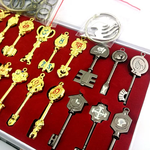 29pcs-set-Fairy-Tail-Lucy-Cosplay-Key-Keychain-Scale-Free-Pink-Tattoo-Heartfilia-Sign-of-the (3)