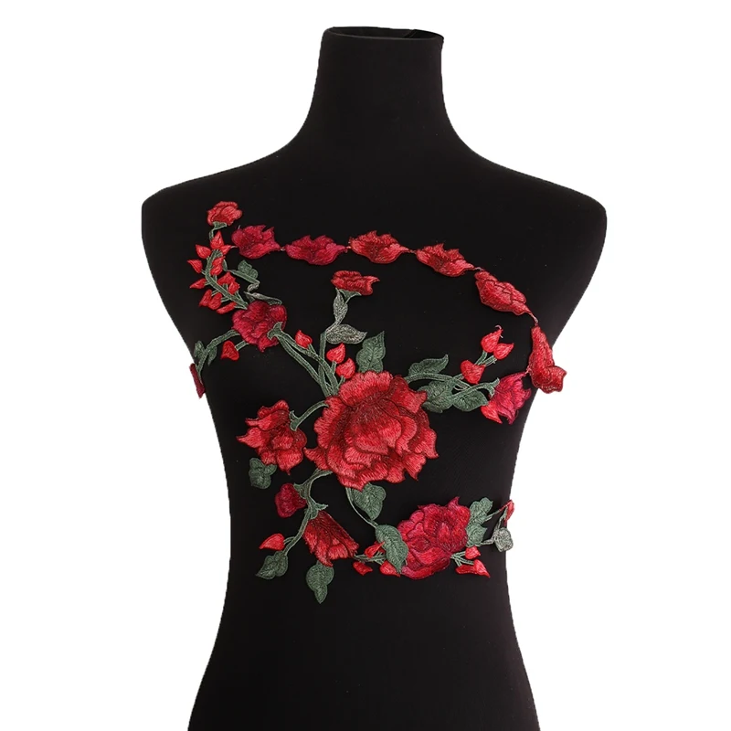 

1PC Rose Flower Embroidery Sew On Patch Badges Clothes Dress DIY Accessories Gift