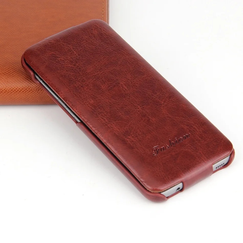 Premium Vertical Flip Genuine Leather Cover Case