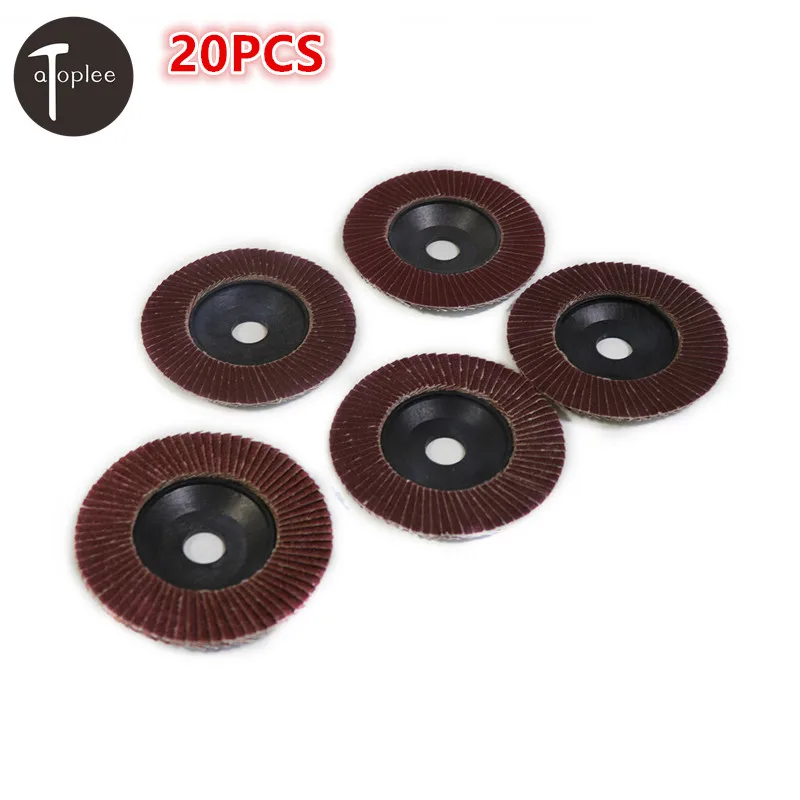 20PCS 80/120/180/240/320 Grit 100mm Flap Sanding Grinding Discs Emery Cloth Angle Wheel