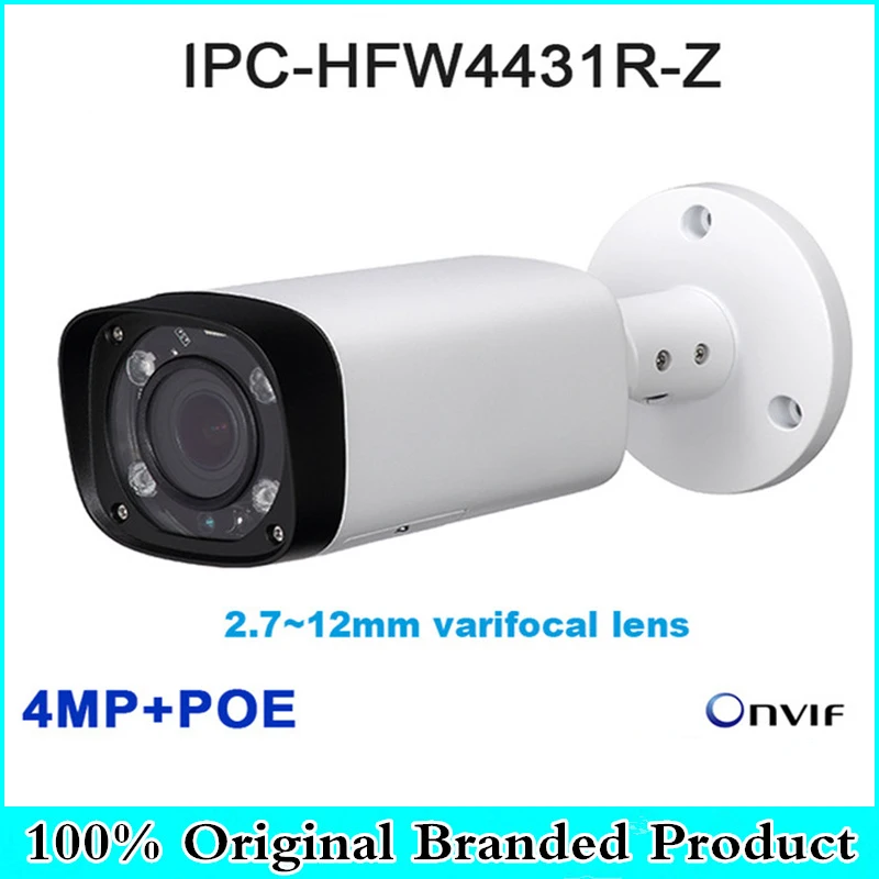 

Origina IPC-HFW4431R-Z 4MP Night Camera 80m IR with 2.712mm VF lens Motorized Zoom Auto Focus Bullet IP Camera CCTV Security POE