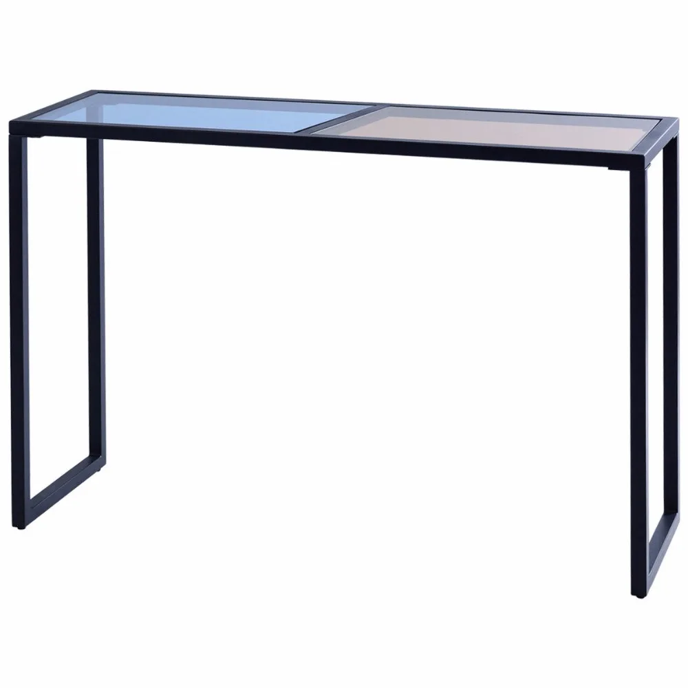 Giantex Console Table Tempered Glass Top Metal Frame Hallway Entryway Home Furniture New Living Room Furniture HW57284 Giantex Console Table Tempered Glass Top Metal Frame Hallway Entryway Home Furniture New Living Room Furniture HW57284