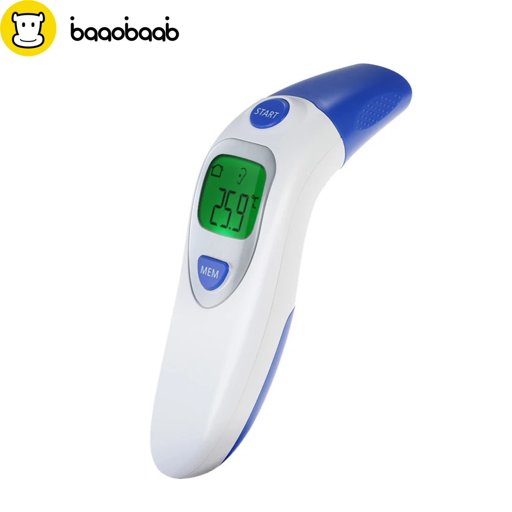

BAAOBAAB Baby Termometro Digital IR LCD Infrared Dual Mode Ear and Forehead Adult Body Thermometer with Alarm Function Measure