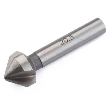 

6Pcs 3 Flute 90 Degree Round Shank HSS Chamfer Cutter Countersink Drill Bit