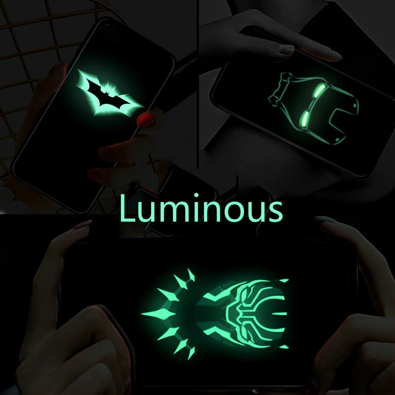 Marvel Venom Batman Luminous Glass Case For Samsung Galaxy S7 S8 S9 S10 e A7 A8 Plus Note 8 9 Black Panther Iron Man Phone Cover