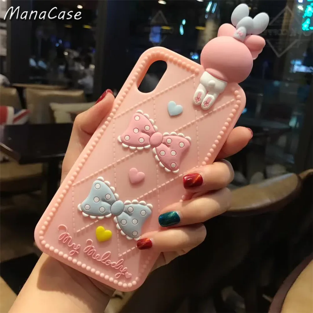 Милый Модный японский 3D Cinnamoroll My Melody чехол для телефона для iPhone 11 Pro Max X XS MAX XR 6 6s 7 8 Plus для силикагеля задняя крышка