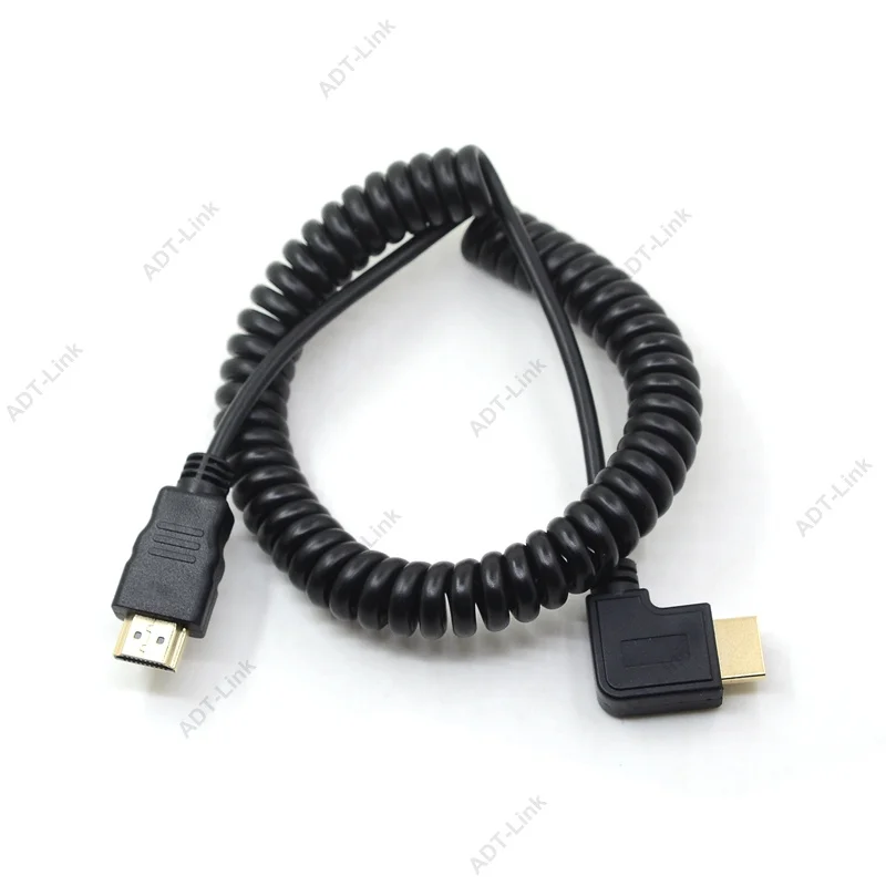 Эластичный спиральный пружинный Кабель HDMI Папа папа V1.4 1080P 3D из чистой меди левый