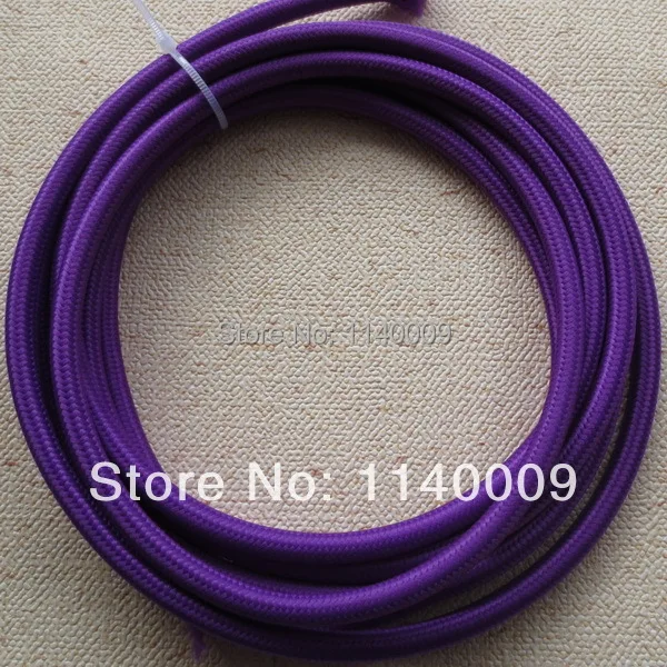 10 м фиолетовый 2 провода 0.75mm2 текстильные электрические провода цвет плетеный провода ткань покрыта шнур электропитания провода кабель