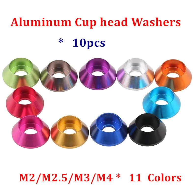10pcs M2 M2.5 M3 M4 M5 Aluminum Alloy Washers for Cylinder Cup Head Hex