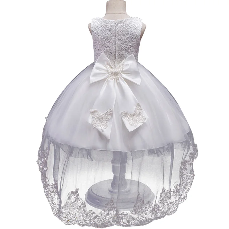 Нарядное платье для девочек; коллекция года; Летнее Детское платье принцессы; карнавальный костюм; Детские платья для девочек; одежда с цветочным узором для девочек; свадебное платье - Цвет: White