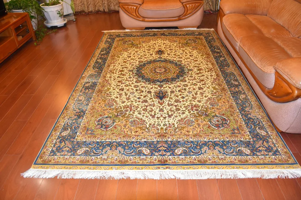 6'x9' Восточная Гостиная ручной работы шелковые ковры персидский дизайн шелковые ковры для гостиной