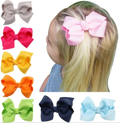 

40Pcs/Lot Baby Girls Hair Bows with Clips 6.5cm Infant Hair Bows Ribbon Bow Clips Children Girls Hair Clip Baby Hair Clips