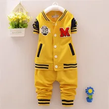 2016 new kids children suit Boys Baseball uniform long sleeved autumn girls sports sweater in spring and Autumn pants coat sets
