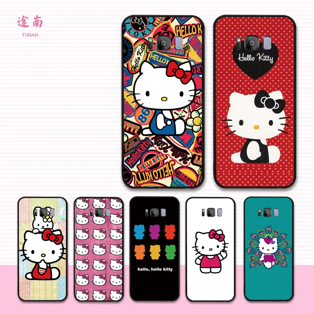 

Hello kitty Plastic Hard Back case For Samsung S8 S8 plus S7 edge KT cat cute Cover Case for samsung pink Animal phone cases