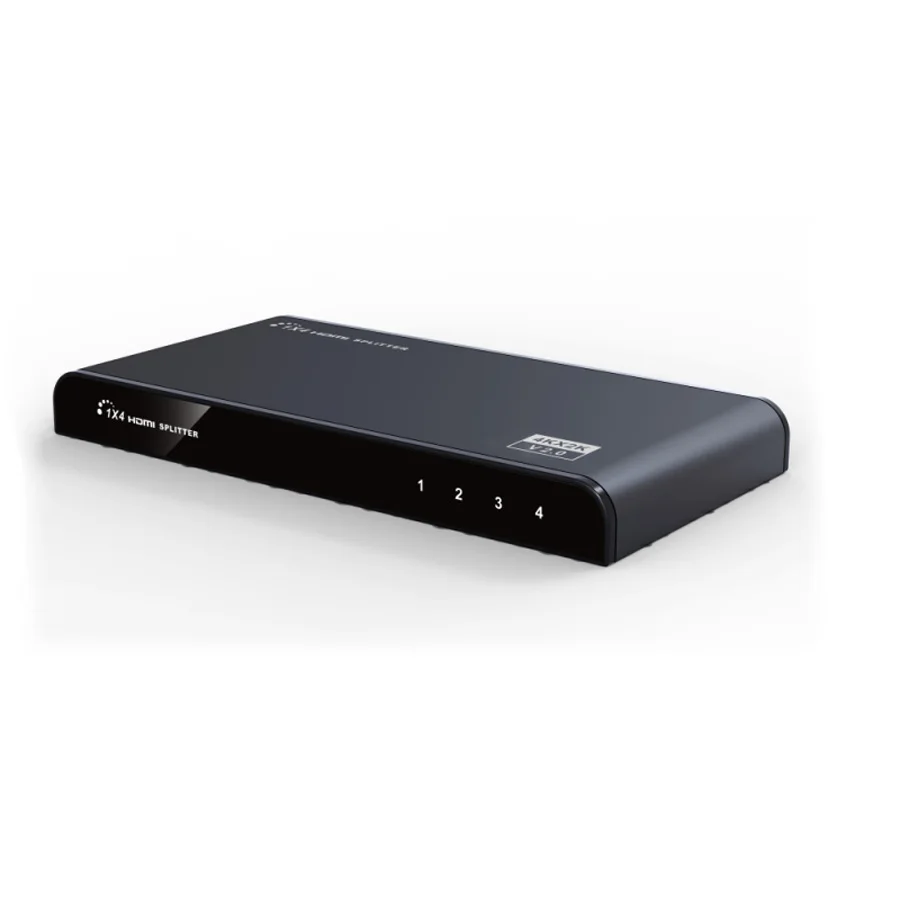 New HDMI 2.0 Splitter 1x4 4Kx2K 1 Input 4 Output Repeater Switch Box Hub 3D 1080p 4K@60Hz and HDCP2.2 For DVD HDTV