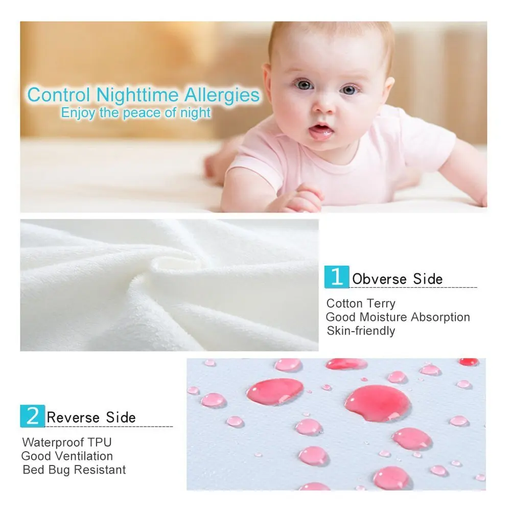 Set-of-2-50X70CM-Smooth-Surface-Waterproof-Pillow-Protector-Zippered-Allergy-Pillow-Covers-Hypoallergenic-Breathable-Pillowcase