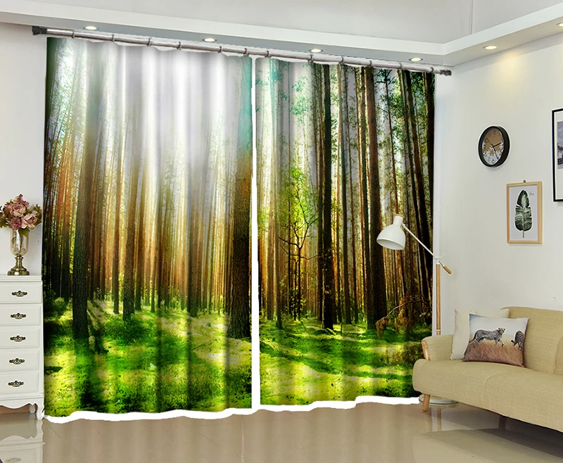 

New Natural Scenery 3D Blackout Curtains Healthy non-pollution Digital Print Curtains Customizable Tablecloth Shower Curtain