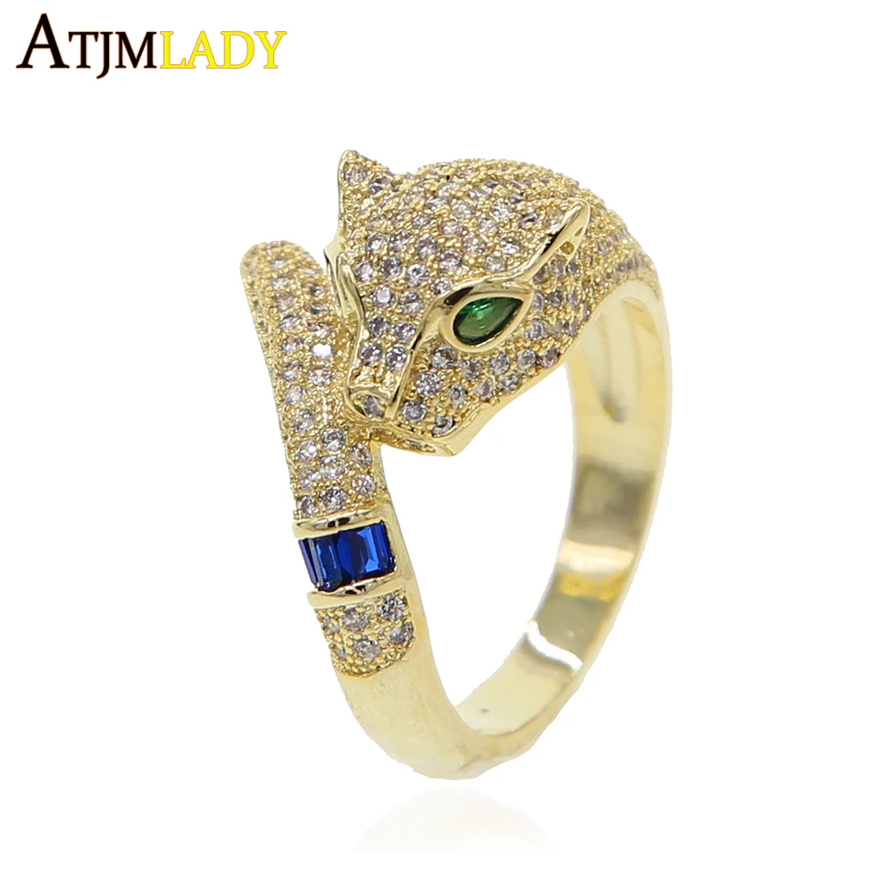 

minimal delicate Gold color cute animal women open knuckle finger ring size 6 7 8 Panther leopard charming midi rings
