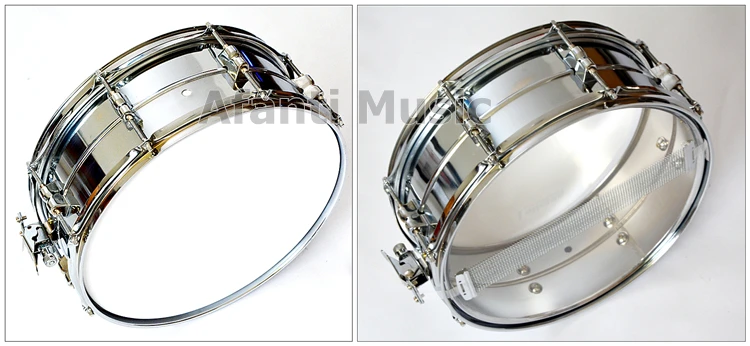 Afanti Music silver color 14 inch Stainless steel Snare Drum (ASD-100)