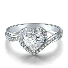 Heart Cut Natural Diamond Ring for Women 18K White Gold 0.40+0.30ct Diamond Handmade Wedding Engagement Jewelry